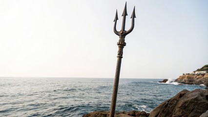 Trident on Coastal Rocks