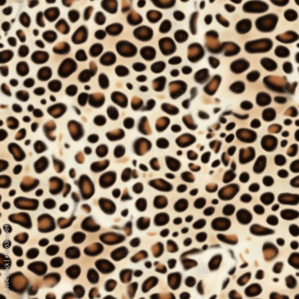 Poster leopard print fabric features a vibrant texture with a dynamic pattern of spots creating a lively ba