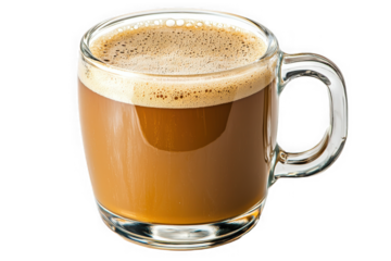 Steaming glass of rich dark coffee placed on a wooden surface evoking warmth and comfort in a cozy atmosphere