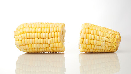Corn on White Background, Isolated in White Background
