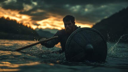 Soldier Soldier Rowing View Current Dusk Paddle Against