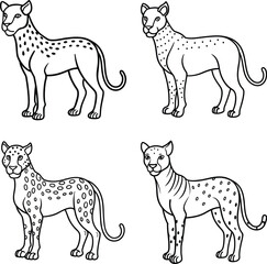 Cat Outline Illustration Set Cute Feline Line Art Collection
