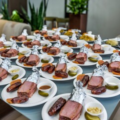 served table in restaurant