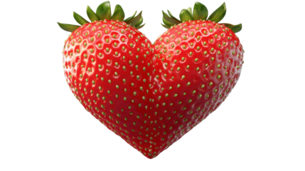 Strawberry heart shape isolated on white background
