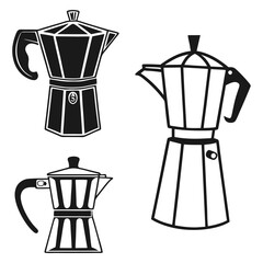 Moka Pot Coffee Maker Icons