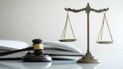 Justice Scales and Gavel on Documents