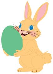  Cute Cartoon Rabbit Holding Easter Egg sticker