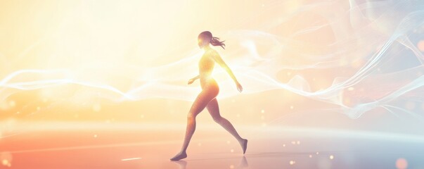 Energizing runner in vibrant motion and light.