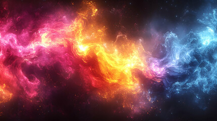 Fototapeta premium Fiery and Icy Abstract Energy Flow