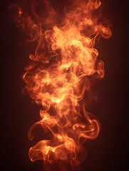 Fototapeta premium Fiery Smoke Rising in Dark Studio