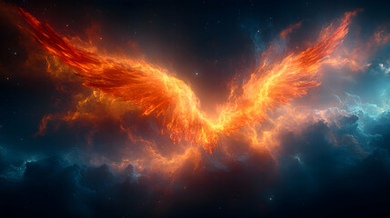 Fiery Wings Soar Through Nebula