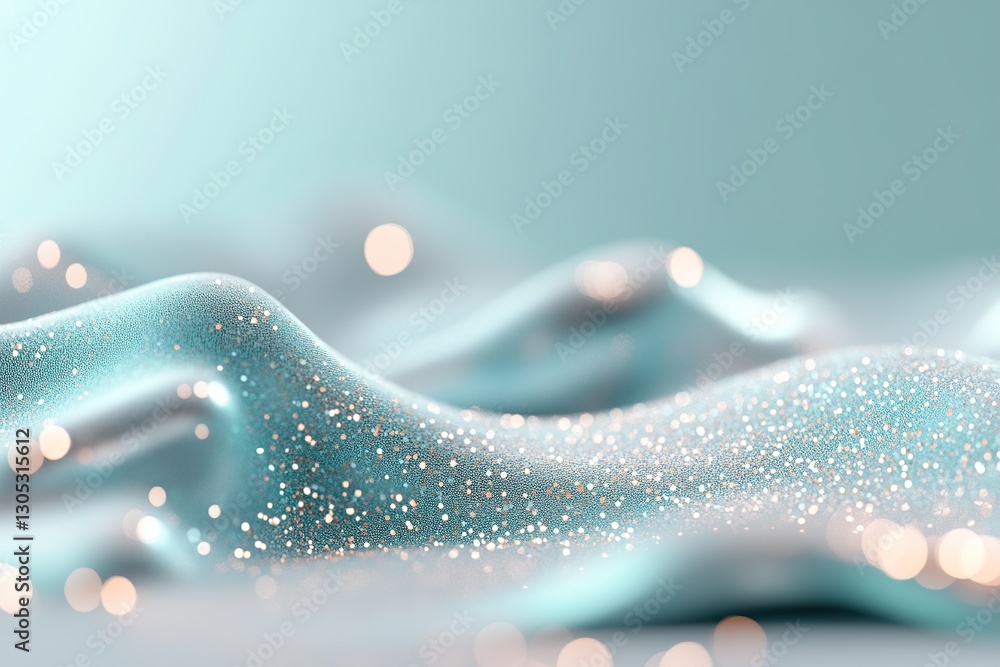 Poster this backdrop showcases a stunning pastel teal-to-baby-blue gradient with floating luminous particle
