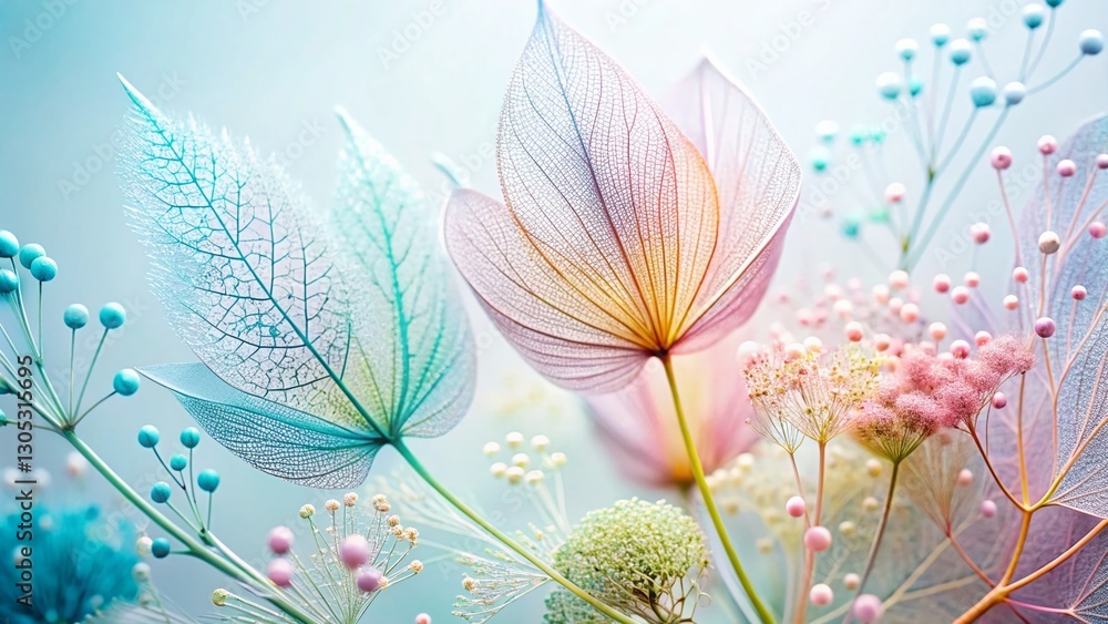 Aufkleber ethereal nature dashed line graphic - abstract botanical design element