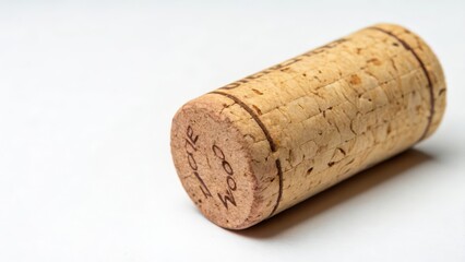 Wine Cork on White Background