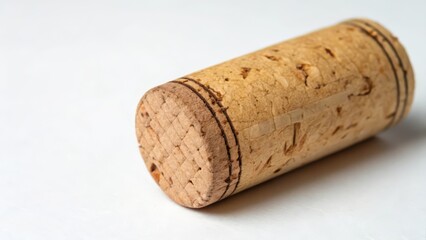 Wine Cork on White Background
