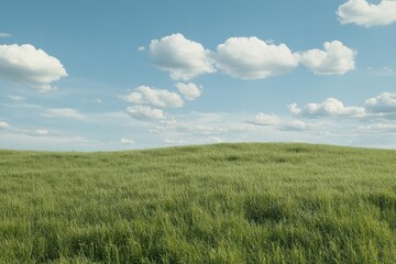 Open prairie with a relaxing and vibrant green hue.
