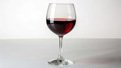 Red Wine in Glass on White Background