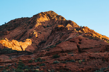 Obraz premium Red rock canyons in Zion Canyon, in southwestern Utah.