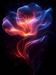 Obraz premium Glowing, ethereal flower in dark background