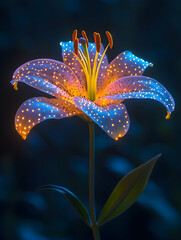 Glowing Lily in Dark Forest