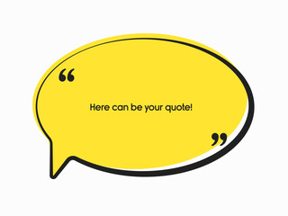 Speech bubble. Space for quote text, frame message