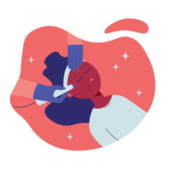 spa.  Skin care. Vector illustration 
Illustration. Cosmetology and professional skin care. 
Microcurrent facial therapy. Aesthetic therapy in cosmetology. Cosmetic procedures.