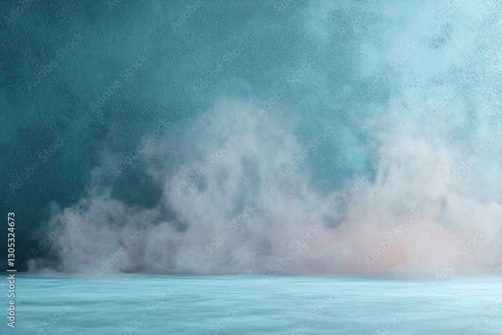Aufkleber a serene backdrop features a soft cloud-like powder-blue gradient with misty blurred depth, ideal fo