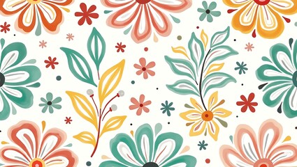 Seamless floral pattern background. Generative Ai.