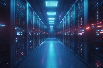 blue lights on the night city