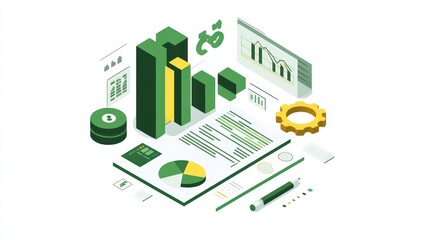 Abstract infographic showing data analysis and financial growth