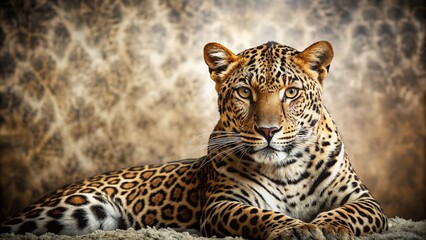 Obraz premium Fashion Photography: Intricate Leopard Print Overlay on Textured Background