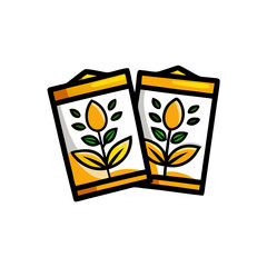 Colorful seed packets with flower design