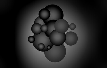 bunch of grapes on black background