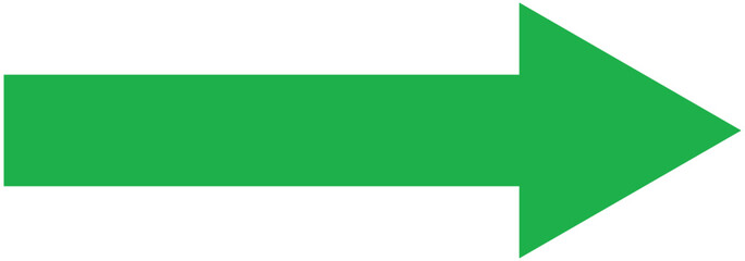 Thick arrow icon vector styles isolated on white background. Green large solid long arrow icon vector illustration. EPS 10