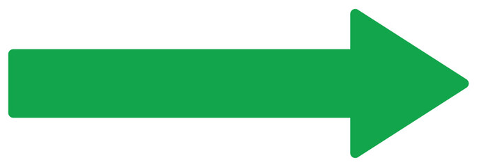 Fototapeta premium Thick arrow icon vector styles isolated on white background. Green large solid long arrow icon vector illustration. EPS 10