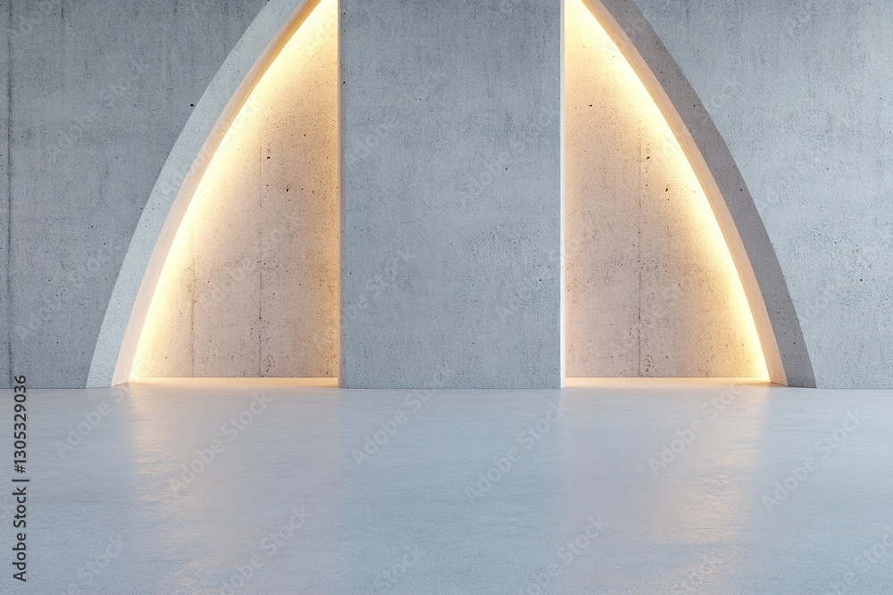 Aufkleber this visually striking concrete space showcases geometric panel walls illuminated by a soft ambient 