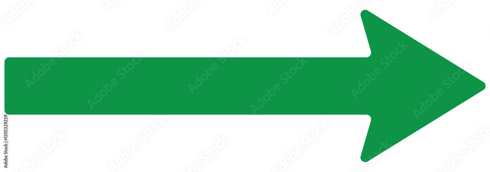 Poster thick arrow icon vector styles isolated on white background. green large solid long arrow icon vecto