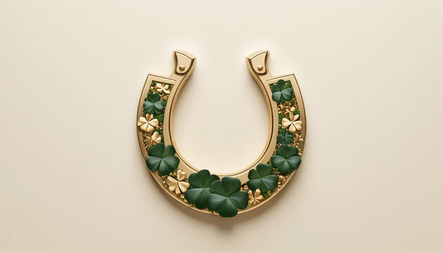 lucky horseshoe with shamrock