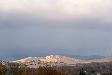 countryside landscape inside the Badlands National Park, Basilicata, Italy
