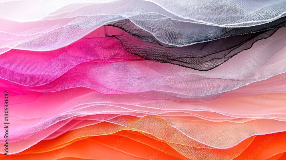 Poster a close-up image shows various fabrics stacked on top of one another, with a distinct black line bel