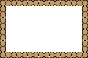 A yellow and black round rectangle border frame Isolated on blank white background. vector illustration.
