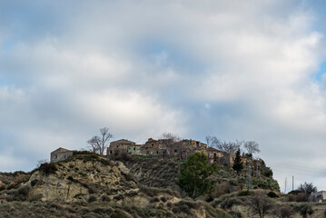 countryside landscape inside the Badlands National Park, Basilicata, Italy
