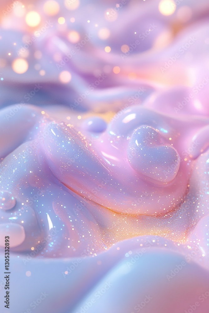 Poster a stunning celestial pastel gradient serves as a backdrop, showcasing soft glowing particles floatin
