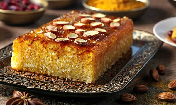 middle eastern basbousa cake orbit left video