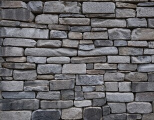 Obraz premium gray stone wall texture featuring various sized bricks creating a rustic and timeless background suitable for design projects