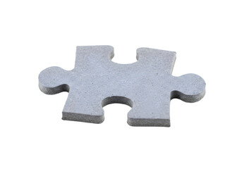 Obraz premium Gray Puzzle Piece Isolated on White Background for Creative Design Solutions and Conceptual Artwork Representation