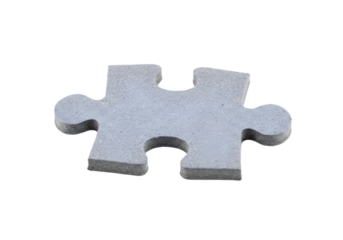 Gray Puzzle Piece Isolated on White Background for Creative Design Solutions and Conceptual Artwork Representation