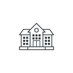 School Building icon symbol vector illustration isolated on white background