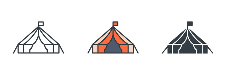 Tent Building icon symbol vector illustration isolated on white background © keenan