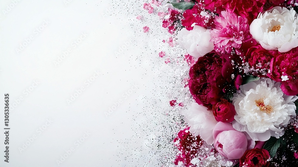 Poster a close-up of several flowers, with snow falling from both the top and bottom, appears at the bottom
